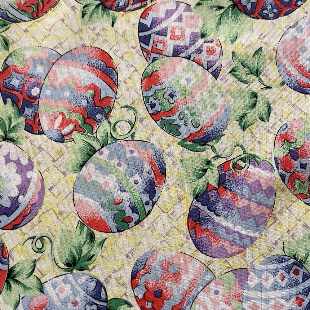 George‎ Bardwil Easter Tablecloth 60" Round Eggs Basket Weave Traditional Spring